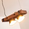 Oksbol Hanglamp Hout donker, Zwart, 2-lichts