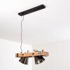 Oksbol Hanglamp Hout donker, Zwart, 2-lichts