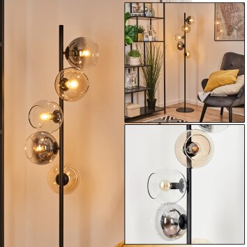 Koyoto Kogellampje, Staande lamp 31 cm Amber, Duidelijk, Rookkleurig, 5-lichts