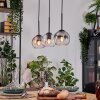 Koyoto Hanglamp, Kogellampje, Hanglamp Natuurlijke kleuren, Zwart, 3-lichts
