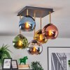 Koyoto Plafondlamp, Kogellampje Goud, Zwart, 5-lichts