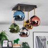 Koyoto Plafondlamp, Kogellampje Goud, Zwart, 5-lichts