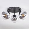 Gastor Plafondlamp, Kogellampje Chroom, Duidelijk, Rookkleurig, 3-lichts