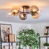 Gastor Plafondlamp, Kogellampje 62 cm Amber, Duidelijk, Rookkleurig, 6-lichts