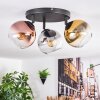 Koyoto Plafondlamp, Kogellampje Goud, Duidelijk, Koperkleurig, Rookkleurig, 3-lichts