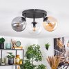 Gastor Plafondlamp, Kogellampje Amber, Chroom, Duidelijk, Rookkleurig, 3-lichts