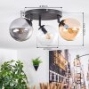 Gastor Plafondlamp, Kogellampje Amber, Chroom, Duidelijk, Rookkleurig, 3-lichts
