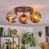 Ripoll Plafondlamp, Kogellampje Chroom, Goud, Koperkleurig, Rookkleurig, 3-lichts