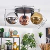 Ripoll Plafondlamp, Kogellampje Chroom, Goud, Koperkleurig, Rookkleurig, 3-lichts