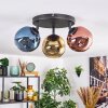 Ripoll Plafondlamp, Kogellampje Blauw, Goud, Koperkleurig, 3-lichts