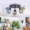 Gastor Plafondlamp, Kogellampje Blauw, Chroom, Groen, Duidelijk, Rookkleurig, 3-lichts Gastor Plafondlamp, Kogellampje Blauw, Chroom, Groen, Duidelijk, Rookkleurig, 3-lichts