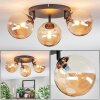 Chehalis Plafondlamp, Kogellampje Amber, 3-lichts