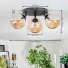 Chehalis Plafondlamp, Kogellampje Amber, 3-lichts