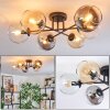 Koyoto Plafondlamp, Kogellampje Amber, Duidelijk, Rookkleurig, 6-lichts