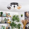 Koyoto Plafondlamp, Kogellampje Amber, Chroom, Duidelijk, Rookkleurig, 3-lichts