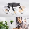 Koyoto Plafondlamp, Kogellampje Amber, Duidelijk, Rookkleurig, 3-lichts