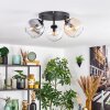 Koyoto Plafondlamp, Kogellampje Amber, Duidelijk, Rookkleurig, 3-lichts