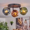 Ripoll Plafondlamp, Kogellampje Blauw, Groen, Koperkleurig, 3-lichts
