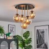 Gastor Plafondlamp, Kogellampje Messing, Zwart, 5-lichts
