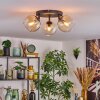 Koyoto Plafondlamp, Kogellampje Amber, Duidelijk, 3-lichts