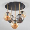 Gastor Plafondlamp, Kogellampje Messing, Zwart, 5-lichts