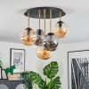 Gastor Plafondlamp, Kogellampje Messing, Zwart, 5-lichts