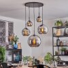 Koyoto Hanglamp, Kogellampje, Hanglamp Chroom, Rookkleurig, 5-lichts