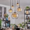 Koyoto Hanglamp, Kogellampje, Hanglamp Amber, Duidelijk, 5-lichts