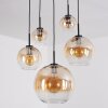 Koyoto Hanglamp, Kogellampje, Hanglamp Amber, Duidelijk, 5-lichts