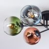 Koyoto Plafondlamp, Kogellampje 59 cm Blauw, Groen, Duidelijk, Koperkleurig, 6-lichts