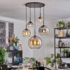 Koyoto Hanglamp, Kogellampje, Hanglamp Amber, Duidelijk, Rookkleurig, 5-lichts