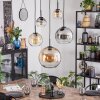 Koyoto Hanglamp, Kogellampje, Hanglamp Amber, Duidelijk, Rookkleurig, 5-lichts