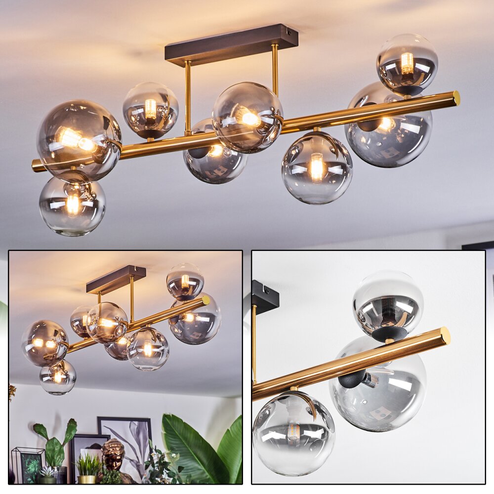 Chehalis Plafondlamp, Kogellampje Goud, Zwart, 8-lichts main product photo