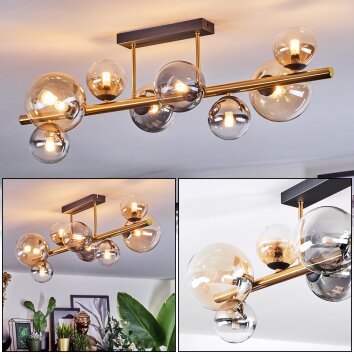 Chehalis Plafondlamp, Kogellampje Goud, Zwart, 8-lichts