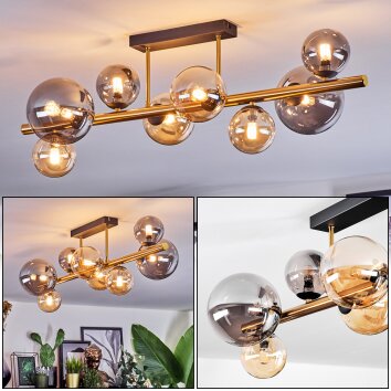 Chehalis Plafondlamp, Kogellampje Goud, Zwart, 8-lichts