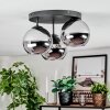 Koyoto Plafondlamp, Kogellampje 30 cm Chroom, Rookkleurig, 3-lichts
