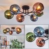 Koyoto Plafondlamp, Kogellampje 59 cm Blauw, Groen, Koperkleurig, 6-lichts
