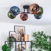 Koyoto Plafondlamp, Kogellampje 59 cm Blauw, Groen, Koperkleurig, 6-lichts