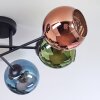 Koyoto Plafondlamp, Kogellampje 59 cm Blauw, Groen, Koperkleurig, 6-lichts