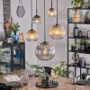 Koyoto Hanglamp, Kogellampje, Hanglamp Amber, Duidelijk, Rookkleurig, 5-lichts