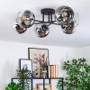 Koyoto Plafondlamp, Kogellampje 59 cm Chroom, Duidelijk, Rookkleurig, 6-lichts