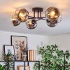 Koyoto Plafondlamp, Kogellampje 59 cm Chroom, Duidelijk, Rookkleurig, 6-lichts