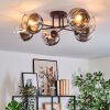 Koyoto Plafondlamp, Kogellampje 59 cm Chroom, Duidelijk, Rookkleurig, 6-lichts