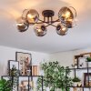 Koyoto Plafondlamp, Kogellampje 59 cm Duidelijk, Rookkleurig, 6-lichts