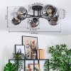 Koyoto Plafondlamp, Kogellampje 59 cm Duidelijk, Rookkleurig, 6-lichts