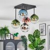 Gastor Plafondlamp, Kogellampje Blauw, Chroom, Groen, Duidelijk, Koperkleurig, Rookkleurig, 5-lichts
