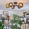 Koyoto Plafondlamp, Kogellampje 59 cm Blauw, Groen, Koperkleurig, 6-lichts