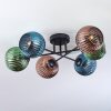 Koyoto Plafondlamp, Kogellampje 59 cm Blauw, Groen, Koperkleurig, 6-lichts
