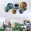 Koyoto Plafondlamp, Kogellampje 59 cm Blauw, Goud, Groen, 6-lichts