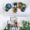 Koyoto Plafondlamp, Kogellampje 59 cm Blauw, Goud, Groen, 6-lichts